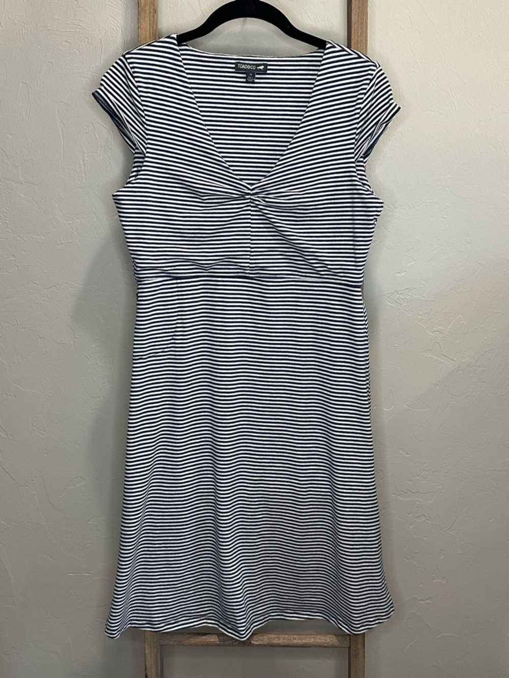 Toad & Co Navy Stripe Rosemarie Dress Medium